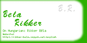 bela rikker business card